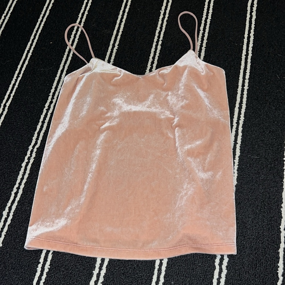 H&M Pink Velvet Cami Top